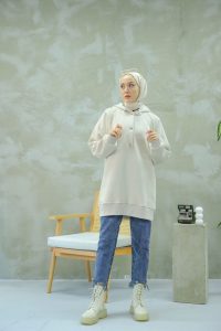 Kadın oversize kapüşonlu sweat