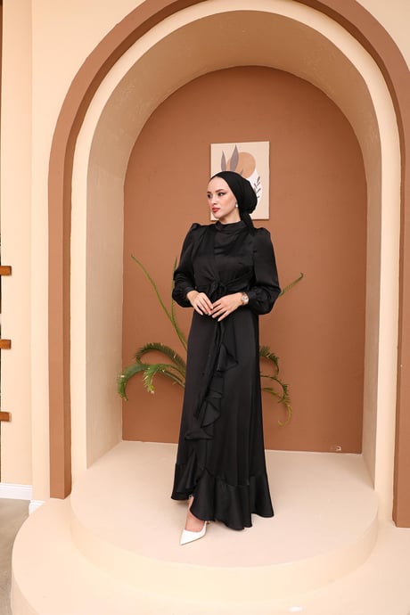 saten siyah abiye