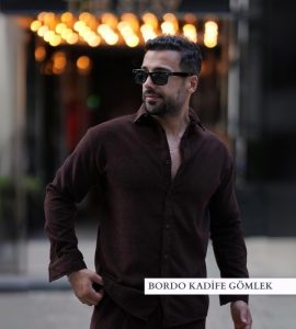 bordo kadife gömlek